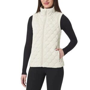 Quilted Vest Kirkland Signature Women's M Beige Full Zip Mock N0355